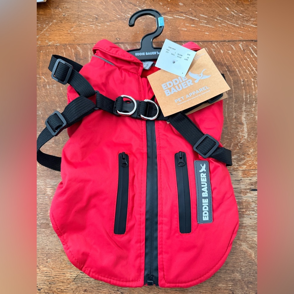 Eddie Bauer Vibrant Red Dog Harness jacket Vest (Small) NWT